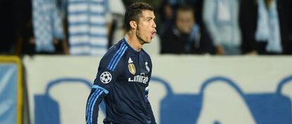 Cristiano celebra el primer gol ante el Malmoe.