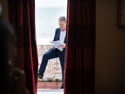 El líder laborista, Keir Starmer, prepara su discurso de clausura del congreso del partido en la localidad costera de Brighton, este martes.