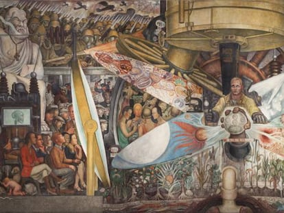 'El hombre controlador del universo' (1934), de Diego Rivera, en el Palacio de Bellas Artes de México.