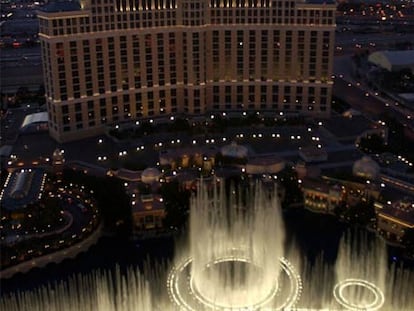 Una vista del hotel y casino Bellagio.