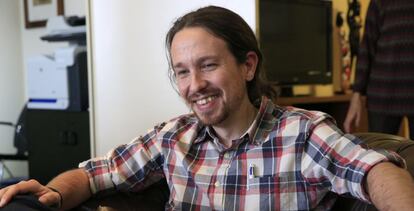 Iglesias tras la reunión de este jueves con los sindicatos.