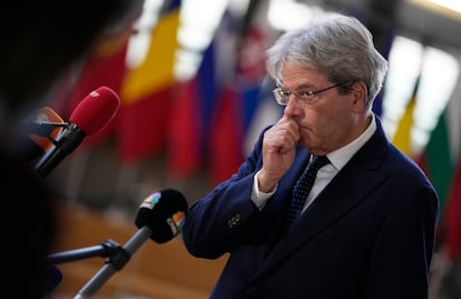 Paolo Gentiloni atiende a los medios en el Consejo Europeo, el 17 de enero.