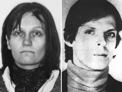 Christian Klar y Brigitte Mohnhaupf, miembros del grupo terrorista alemán RAF, en 1977.