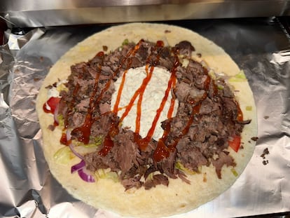 Kebab con ternera asturiana