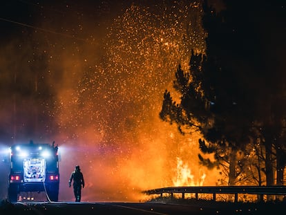 The Boiro forest fire, which has burned more than 2,200 hectares in A Coruña this past weekend.