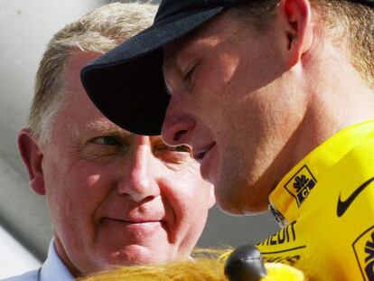 McQuaid con Armstrong, en 2002. 