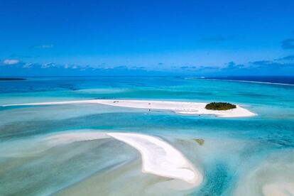 La laguna de Aitutaki, un atolón de aguas turquesas en las islas Cook.