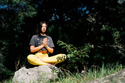 The lotus pose in yoga.