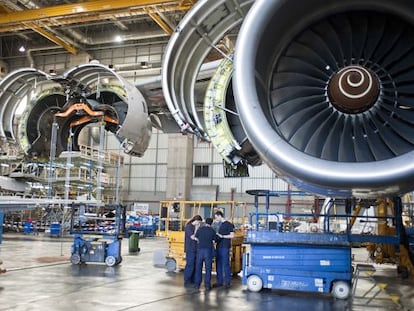 Taller de motores de Iberia, en una imagen facilitada por la compañía.