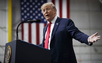 Donald Trump, en el mitin de Pensilvania.