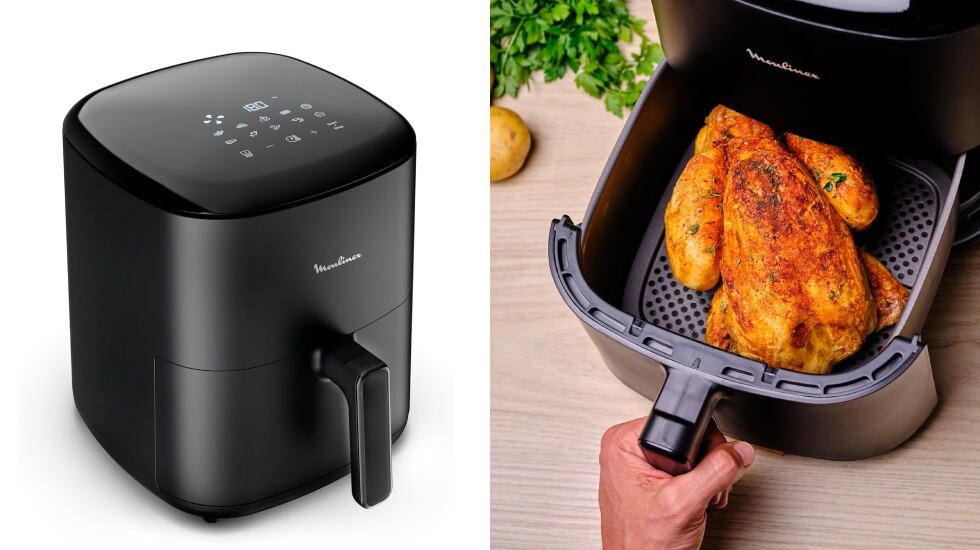 Freidora de aire Moulinex con 5 litros de capacidad.