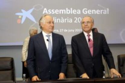 El presidente de La Caixa, Isidro Fainé, y su director general, Juan maría Nin.