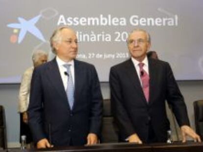 El presidente de La Caixa, Isidro Fain&eacute;, y su director general, Juan mar&iacute;a Nin.