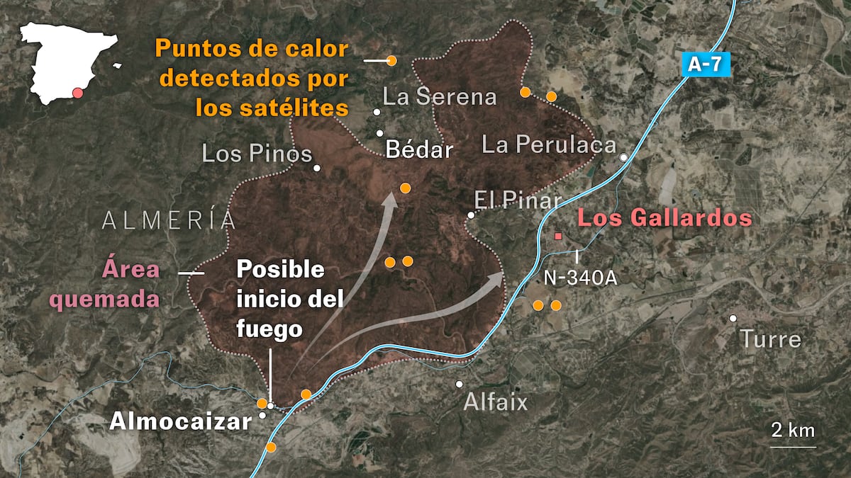 ¿Qué se sabe del lugar? Mapa del fatal incendio en Almería