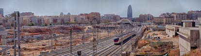 Vista del entorno de la futura estaci&oacute;n del AVE de La Sagrera.