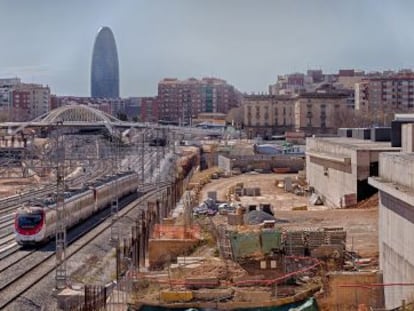 Vista de l'entorn de la futura estació de l'AVE de la Sagrera.