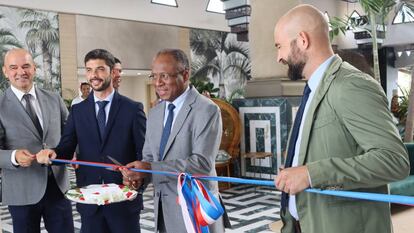 El primer ministro de Cabo Verde, Ulisses Correia, durante la inauguración de la última reforma de la hotelera balear en el citado país.