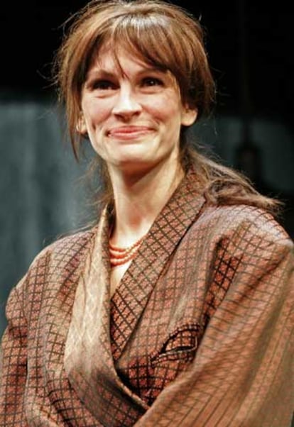 Julia Roberts en su debut en Broadway anoche.