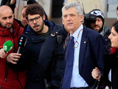 El expresidente de la Federación Española Ángel María Villar, a su llegada a la Audiencia Nacional.