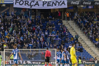 Una imagen de la afici&oacute;n del Espanyol ante el Villarreal.