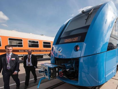 iLint, el tren de Alstom impulsado por pilas de hidrógeno, en una imagen de 2019.