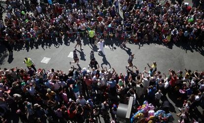 La antorcha olímpica a su paso por Londres.