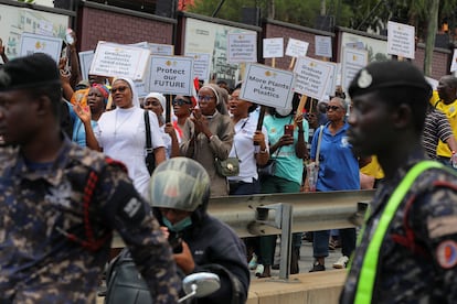 Manifestación en Accra contra la minería ilegal el pasado 11 de octubre. 