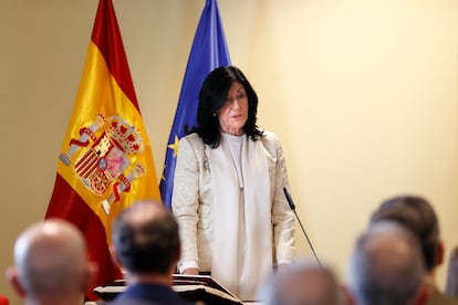 Esperanza Casteleiro, en su toma de posesión como directora del Centro Nacional de Inteligencia (CNI), el 12 de mayo en Madrid.