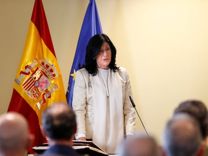 Esperanza Casteleiro, en su toma de posesión como directora del Centro Nacional de Inteligencia (CNI), el 12 de mayo en Madrid.