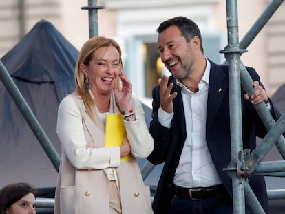Meloni y Salvini en Roma, el día 22.