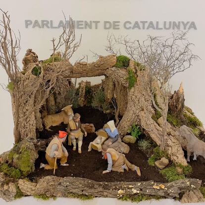 Una imagen del pesebre que instaló el año pasado Borràs en el Parlament.