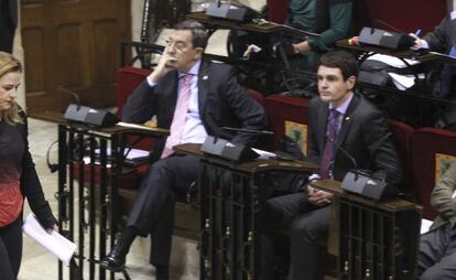 José Luis Bilbao, a la izquierda, junto a Unai Rementeria en las Juntas de Gernika.