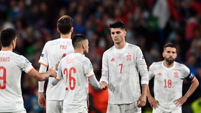 Álvaro Morata, tras fallar el penalti en el partido de semifinales.