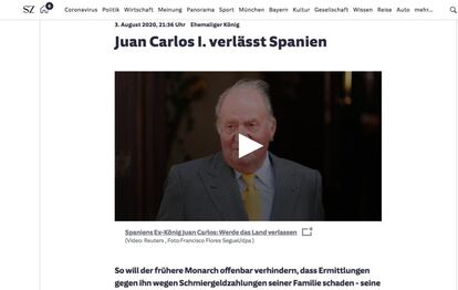 El ‘Süddeutsche Zeitung’ pone el acento en que la reina Sofía permanecerá en La Zarzuela, mientras el monarca abandona España. El diario alemán señala que la decisión de Juan Carlos l tiene la intención de ayudar a facilitar el trabajo de su hijo como jefe del Estado.