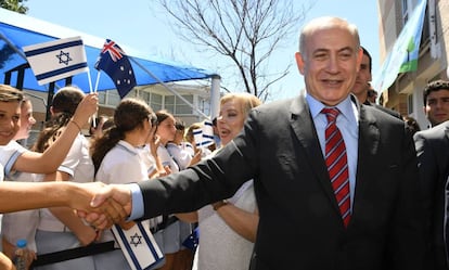 El primer ministro israel&iacute;, Benjam&iacute;n Netanyahu, y su esposa, Sara, en una visita oficial a Australia. I
