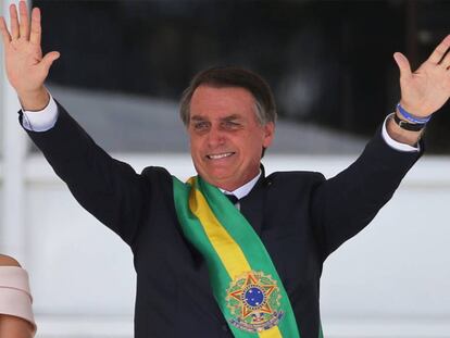 Jair Bolsonaro, expresidente de Brasil, durante un acto en Brasilia.