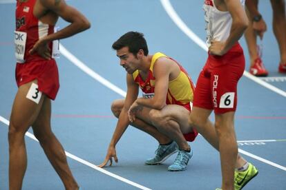  Kevin López tras la eliminatoria de los 800m 