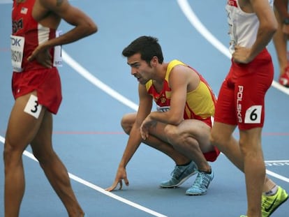  Kevin López tras la eliminatoria de los 800m 