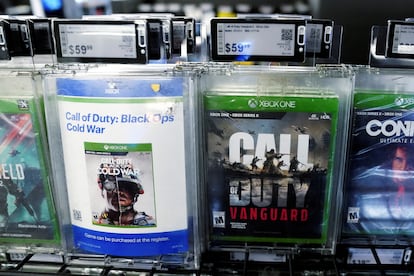 activision games "Call of Duty" are pictured in a store in the Manhattan borough of New York City, January 18, 2022.