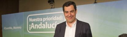 El presidente del PP andaluz y candidato a la Presidencia de la Junta de Andalucía, Juanma Moreno.