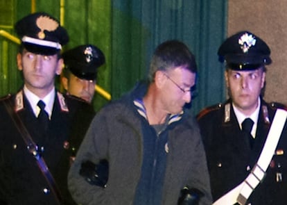 Massimo Carminatti, tras ser detenido en 2014 durante la Operación 'Mafia Capitale' en Roma.