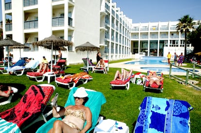 Swimming pool of the emblematic Pez Espada hotel.