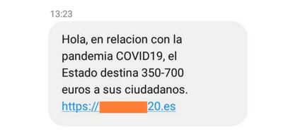 Así se ve uno de los mensajes de texto que los ciberdelincuentes utilizan para robar información.