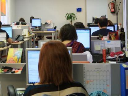 Empleados de Antevenio en sus oficinas de Madrid.