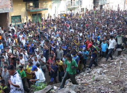 Marcha de indígenas el pasado fin de semana en el departamento de Amazonas.