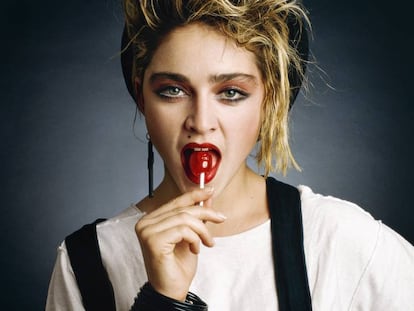 Madonna, fotografiada por Deborah Feingold en 1982.