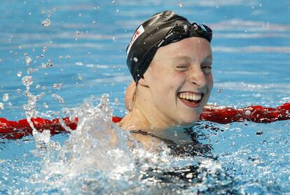 La sonrisa de Ledecky después de la victoria en el 800