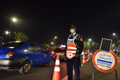 Controles policiales en Rabat la pasada nochevieja. 