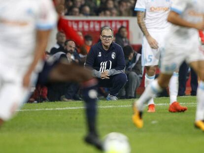 Marcelo Bielsa, en el encuentro ante el Olympique de Marsella