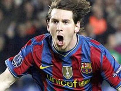 Messi, celebrando un gol